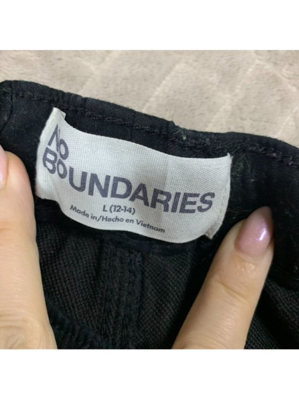 No Boundaries Pants Women L Black Cargo Jogger Elastic Waist High Rise Goth Rave - Picture 2 of 8